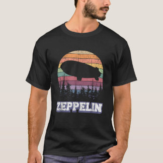 ヴィンテージゼッペリンおもしろいサンセットエアシップパイロットディリギ Tシャツ