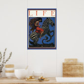 ヴィンテージゼブラアールヌーボー女性 ポスター (キッチン)