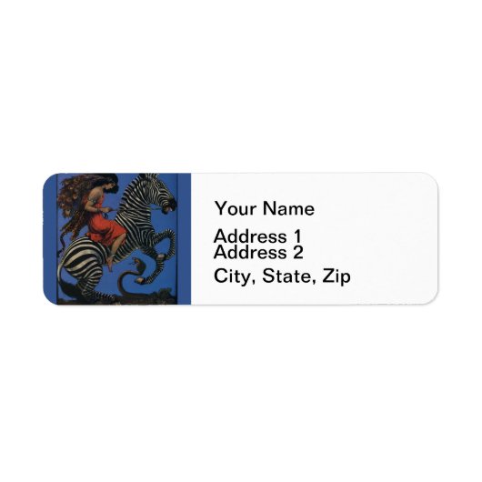 ヴィンテージゼブラアールヌーボー女性 ラベル (正面)