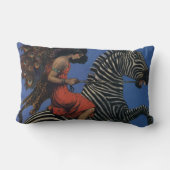 ヴィンテージゼブラアールヌーボー女性 ランバークッション (裏面)