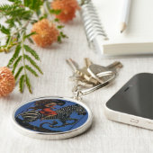 ヴィンテージゼブラウィズアールヌーボー女性プリント キーホルダー (側面)