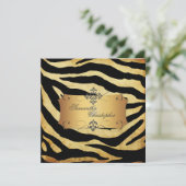 ヴィンテージゼブラストライプ、結婚式招待状 招待状 (スタンド正面)