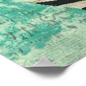 ヴィンテージゼブラターコイズアートポスター ポスター (角)