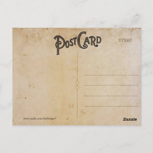 ヴィンテージゼブラ旅行はがき ポストカード (裏面)