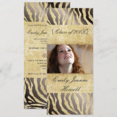 ヴィンテージゼブラ/卒業パーティー招待状 招待状 (正面/裏面)