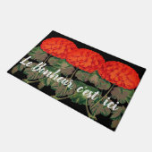 ヴィンテージゼラニウムトリフランスのオハピネス ドアマット (アングル)