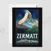 ヴィンテージゼルマットスウィザーランドマットホーントラベル ポストカード (正面/裏面)