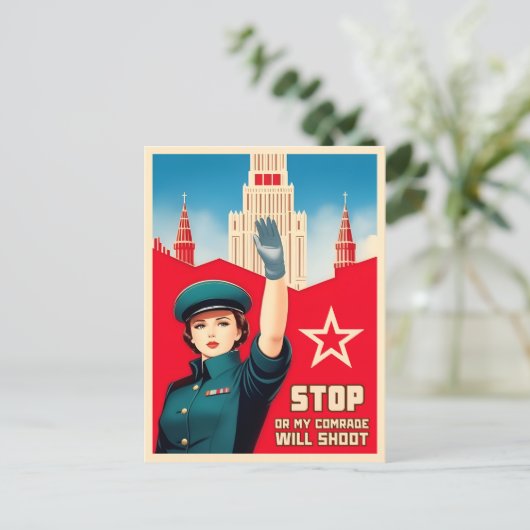 ヴィンテージソおもしろい連の冷戦ロシアのユーモア ポストカード (スタンド正面)