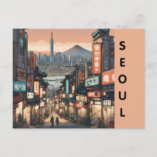 ヴィンテージソウル韓国都市旅行レトロ通り ポストカード