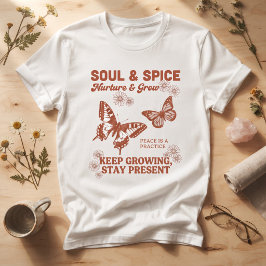 ヴィンテージソウル&スパイスの蝶グラフィックTシャツ Tシャツ