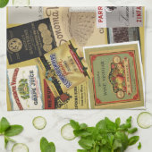 ヴィンテージソノマワインラベルキッチンタオル キッチンタオル (折り畳み)