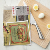 ヴィンテージソノマワインラベルキッチンタオル キッチンタオル (四つ折り)