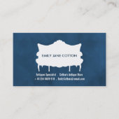 ヴィンテージソファエレガント、ブルー、アンティークディーラー 名刺 (正面)