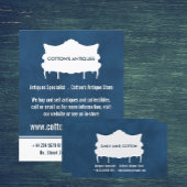 ヴィンテージソファエレガント、ブルー、アンティークディーラー 名刺