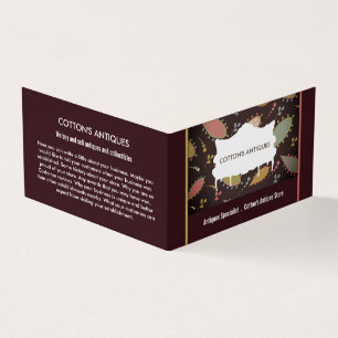 ヴィンテージソファ、パープルボホシック、アンティークディーラー 名刺