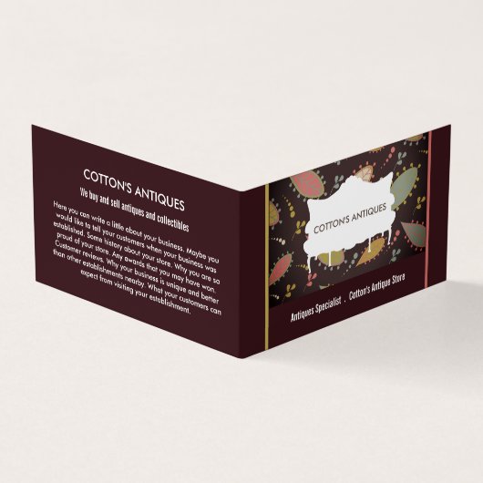 ヴィンテージソファ、パープルボホシック、アンティークディーラー 名刺 (外部)