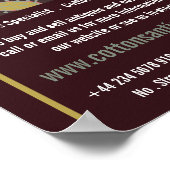 ヴィンテージソファ、パープルボホシック、アンティーク店 ポスター (角)