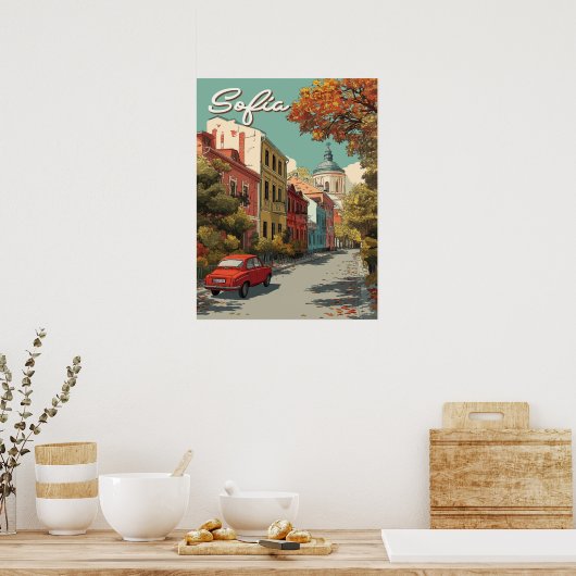ヴィンテージソフィア | ブルガリア資本旅行 ポスター (キッチン)