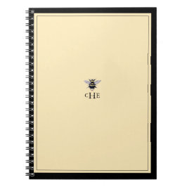 ヴィンテージソフトイエローアンティークビーモノグラム ノートブック