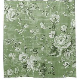 ヴィンテージソフトグリーンボホシャワーカーテン シャワーカーテン