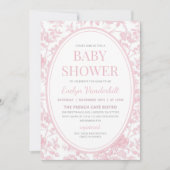 ヴィンテージソフトピンクトイレチノワジェリーベビーシャワー 招待状 (正面)