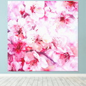 ヴィンテージソフトピンク花弁 キャンバスプリント (インサイチュ (ウッドフロア))