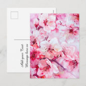 ヴィンテージソフトピンク花弁 シーズンポストカード (正面/裏面)