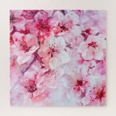 ヴィンテージソフトピンク花弁 ジグソーパズル (横)