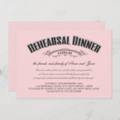 ヴィンテージソフトピ結婚ンクのリハーサルディナー招待状 招待状 (正面/裏面)