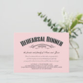 ヴィンテージソフトピ結婚ンクのリハーサルディナー招待状 招待状 (スタンド正面)