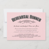 ヴィンテージソフトピ結婚ンクのリハーサルディナー招待状 招待状 (正面)