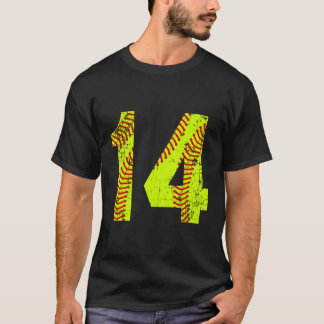 ヴィンテージソフトボール14ジャージー番号 Tシャツ
