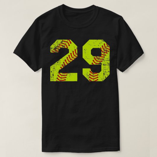 ヴィンテージソフトボール29ジャージー番号 Tシャツ (デザイン正面)