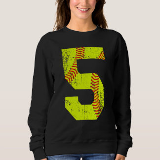 ヴィンテージソフトボール5ジャージー番号 スウェットシャツ