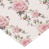 ヴィンテージソフトロマンティックピンクローズテーブルランナー ショートテーブルランナー (コーナー)