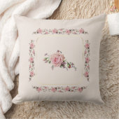 ヴィンテージソフトロマンティックピンクローズ クッション (ブランケット)