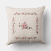 ヴィンテージソフトロマンティックピンクローズ クッション (裏面)
