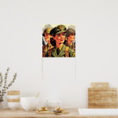 ヴィンテージソルジャーウーマンイラストレーション ポスター (キッチン)