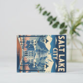 ヴィンテージソルトレイクシティキャピトルアンドマウンテンズ ポストカード (スタンド正面)