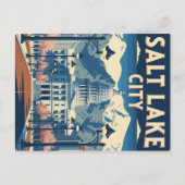 ヴィンテージソルトレイクシティキャピトルアンドマウンテンズ ポストカード (正面)