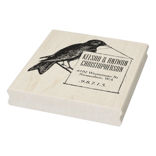 ヴィンテージソングの鳥の持ち札の住所スタンプ ラバースタンプ (スタンプ)