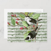 ヴィンテージソングバードオンシートミュージック ポストカード (正面/裏面)