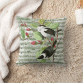 ヴィンテージソングバード&シートミュージック クッション (ブランケット)