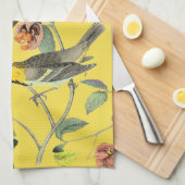 ヴィンテージソンバードイエロー キッチンタオル (四つ折り)