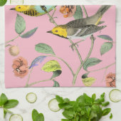 ヴィンテージソンバードピンク キッチンタオル (折り畳み)