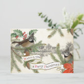 ヴィンテージソンバードメリークリスマスビレッジエバーグリーン シーズンカード (スタンド正面)