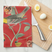 ヴィンテージソンバードレッド キッチンタオル (四つ折り)