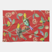 ヴィンテージソンバードレッド キッチンタオル (横)