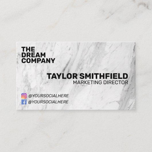 ヴィンテージソーシャルメディア大理石名刺 名刺 (正面)