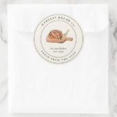 ヴィンテージソース生地パン焼きラベル ラウンドシール (バッグ)